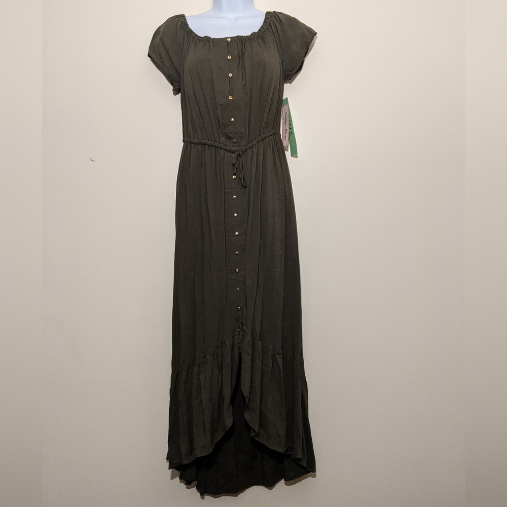 Indigo Rose olive green dress small petite new